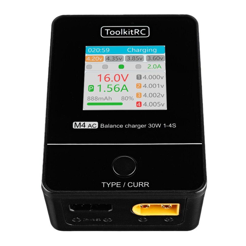 ToolkitRC M4AC Pocket Charger (With XT30 to XT60 Adapter)