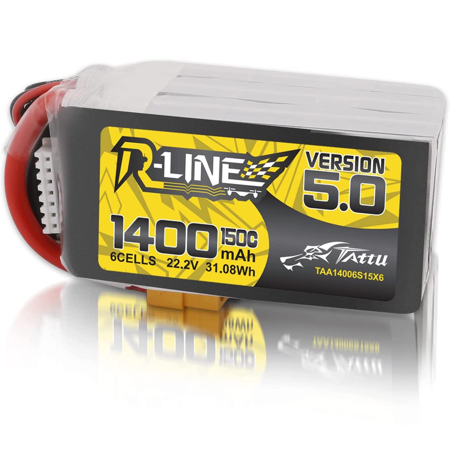 Tattu R-Line Version 5.0 1400mAh 6S 150C PRO Yüksek Deşarjlı LiPo Drone Bataryası (XT60 Plug)