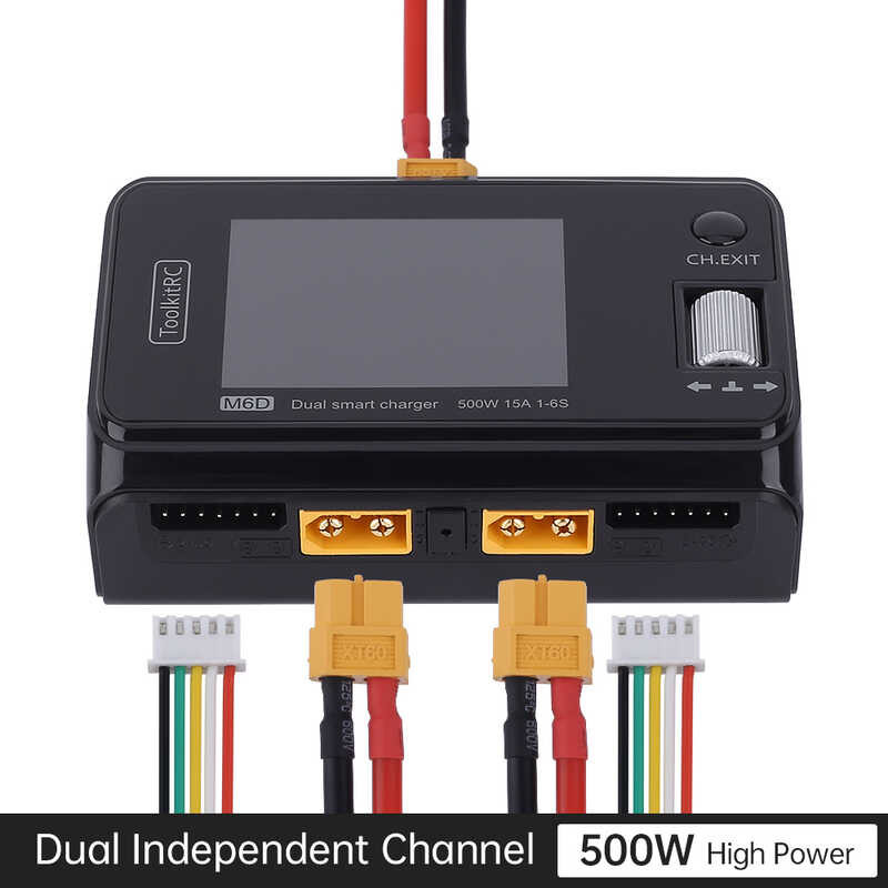 HOTA M6D Dual Smart Charger 500W PRO Akıllı Dengeleyici LiPo Şarj Cihazı (USB Fast Charge)