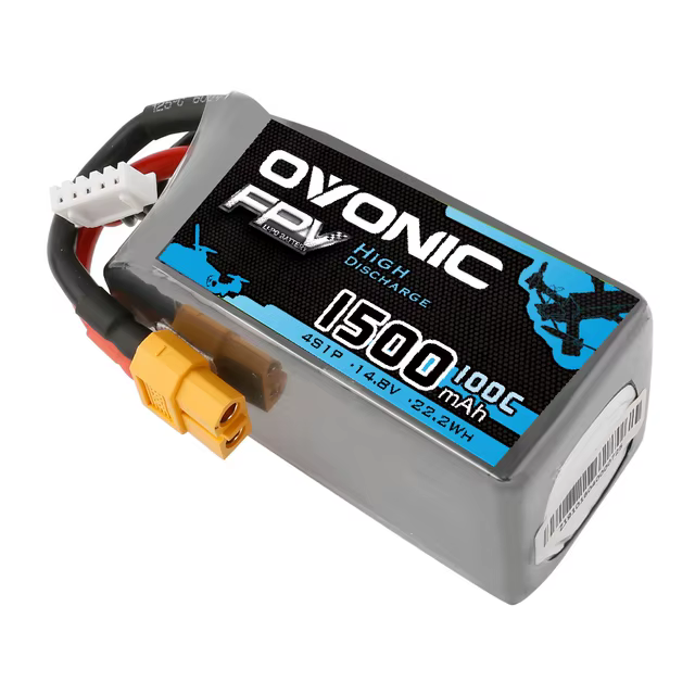 Ovonic Black Series 1500mAh 4S 100C V5 Yüksek Deşarjlı LiPo Drone Bataryası (XT60 Plug)