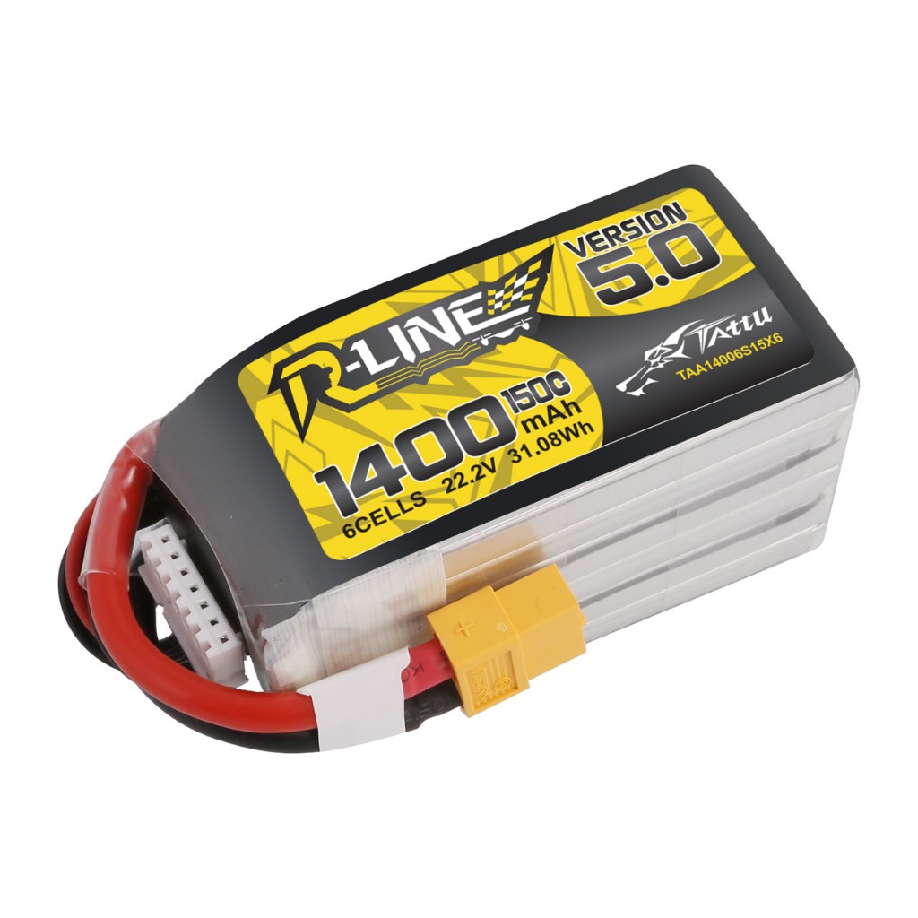 HOTA R-Line Version 5.0 1400mAh 6S 150C V6 Yüksek Deşarjlı LiPo Drone Bataryası (XT60 Plug)