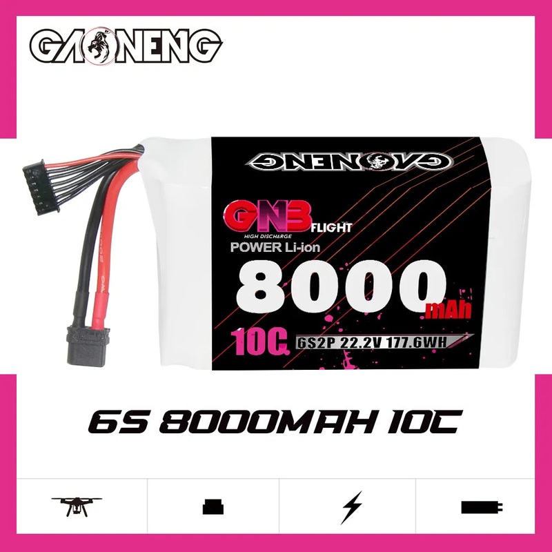 GNB (Gaoneng) Long Range 21700 6S2P 8000mAh Li-ion V8 Uzun Menzilli Li-ion Drone Bataryası (XT60 Plug)