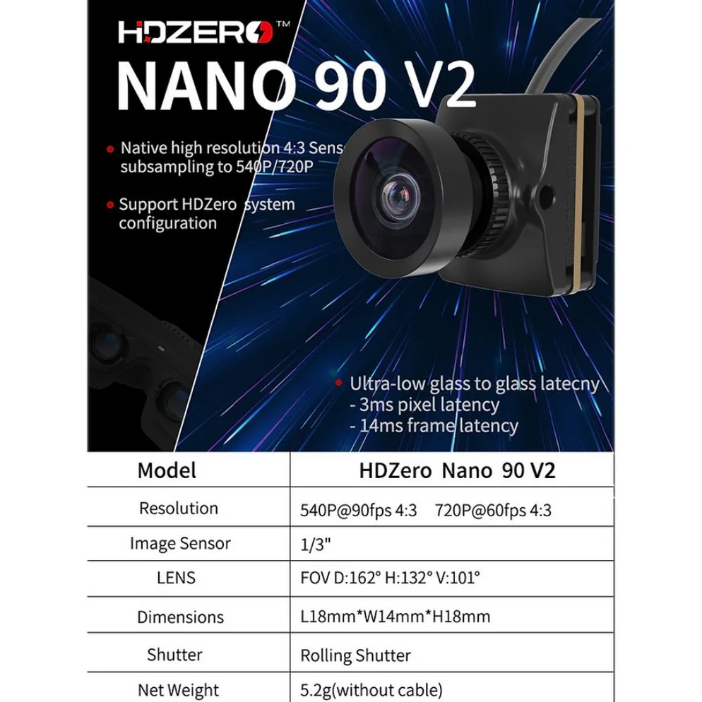 Foxeer HDZero Nano 90 V2 Dijital HD FPV Görüntü Aktarım Kiti (14x14mm Nano)