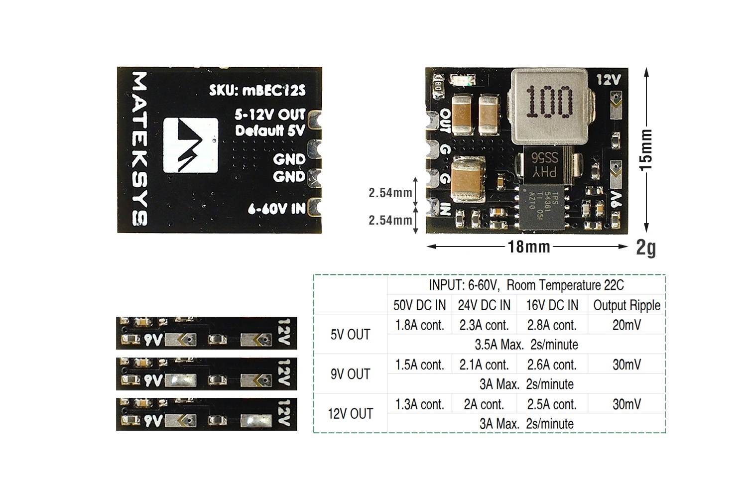 Matek Systems Buck-Boost Converter 12V 2A (With Aluminum Shield Casing)