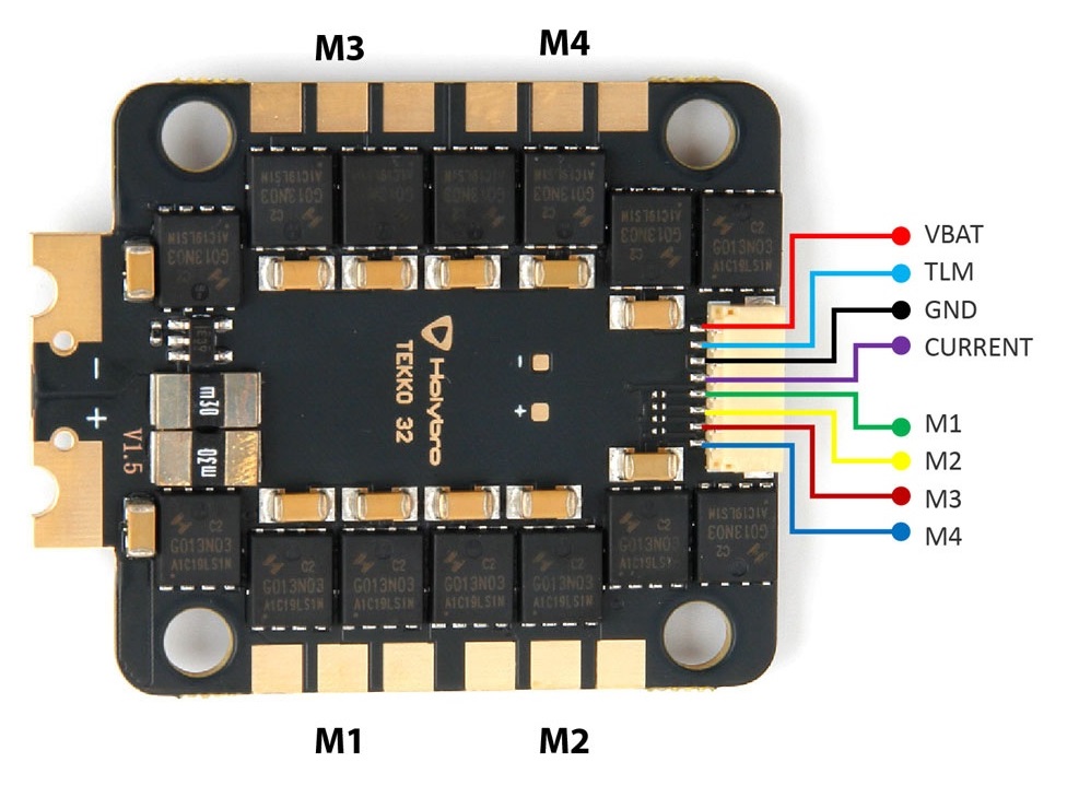 MAMBA Tekko32 F4 4in1 50A V2 4'ü 1 Arada Fırçasız ESC Sürücü (20x20mm)