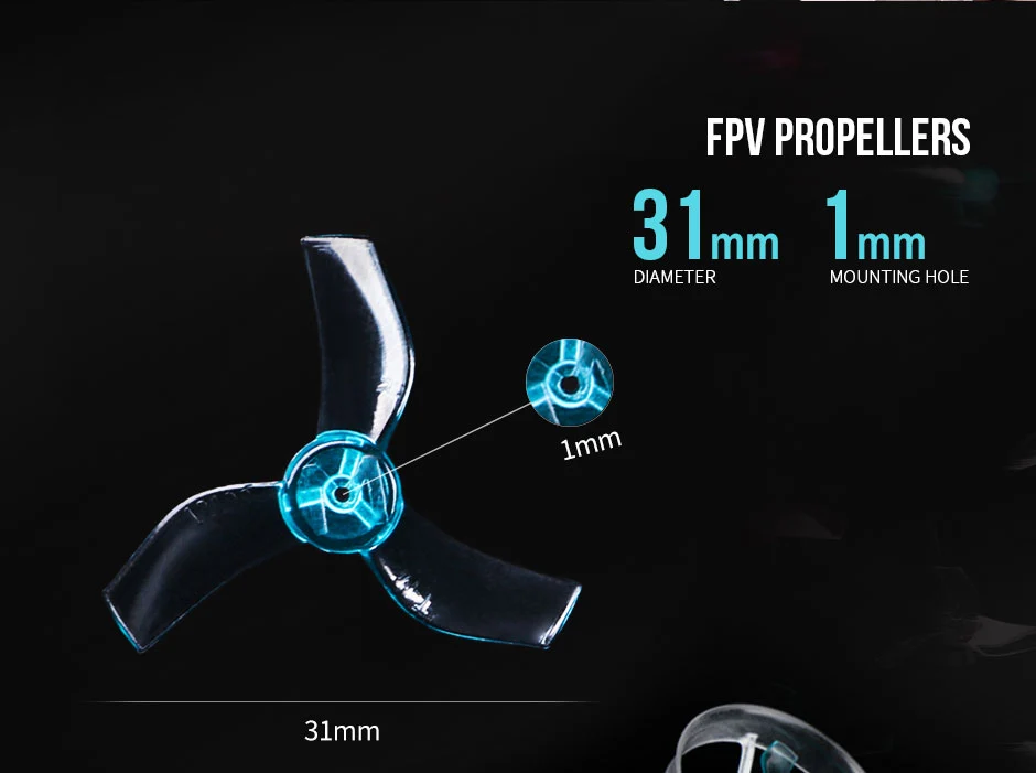 T-Motor Micro 31mm 4-Blade V4 3 Kanatlı Dayanıklı FPV Drone Pervanesi (Purple - 4'lü Set)