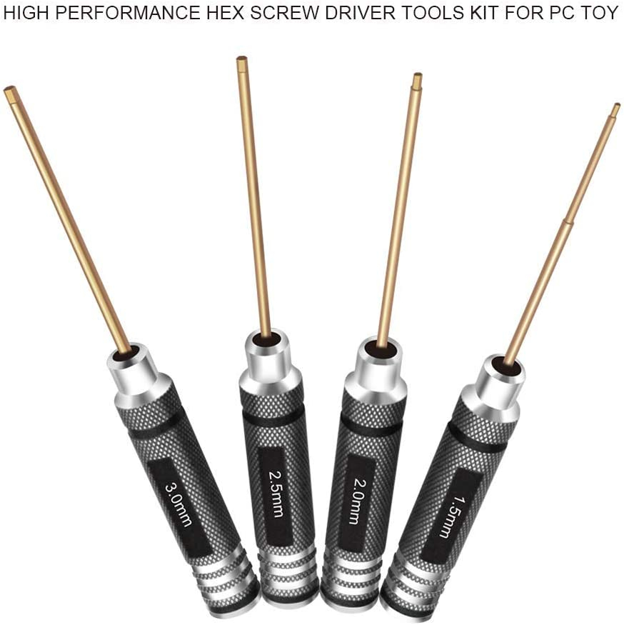 Flywoo Titanium Hex  (4-Piece) V4 Sertleştirilmiş Titanyum Alyan Takımı (HSS Titanium Coated)