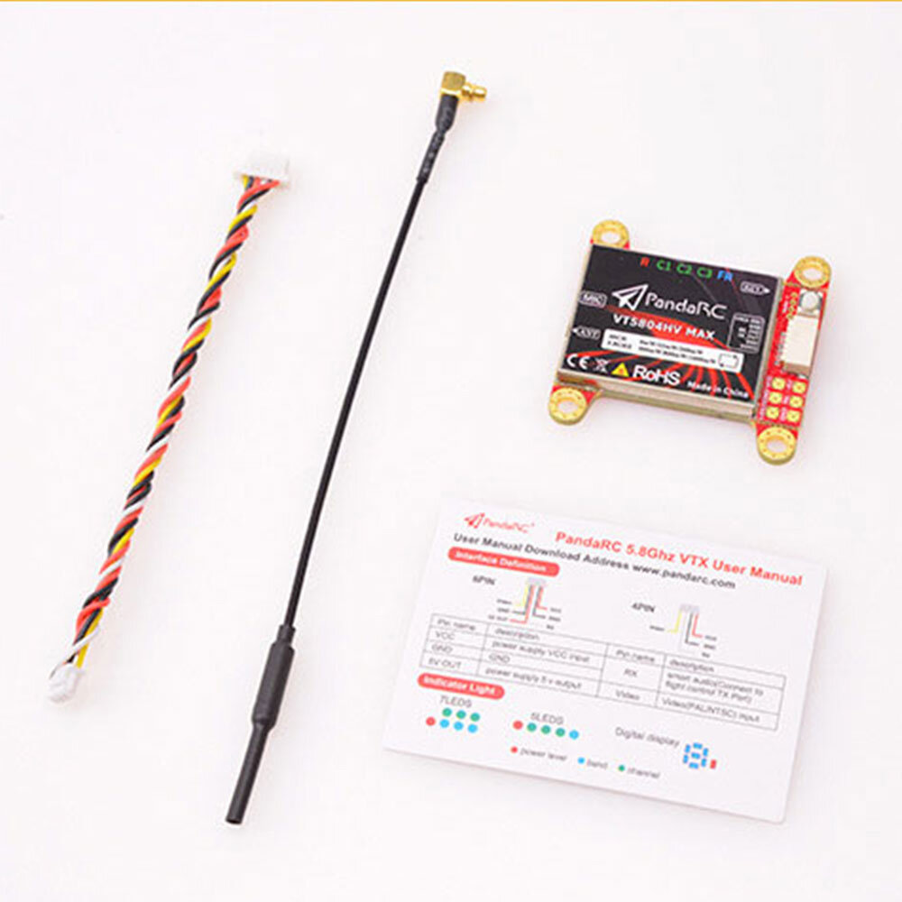 PandaRC TX800  800mW Mini V5 5.8GHz FPV Video Verici VTX (IPEX / MMCX)