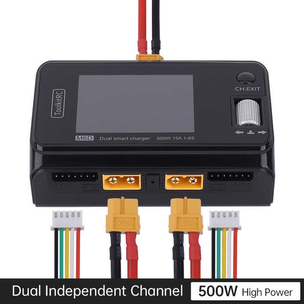 ToolkitRC M6D 500W 15A Çift Kanal Akıllı DC Şarj Cihazı